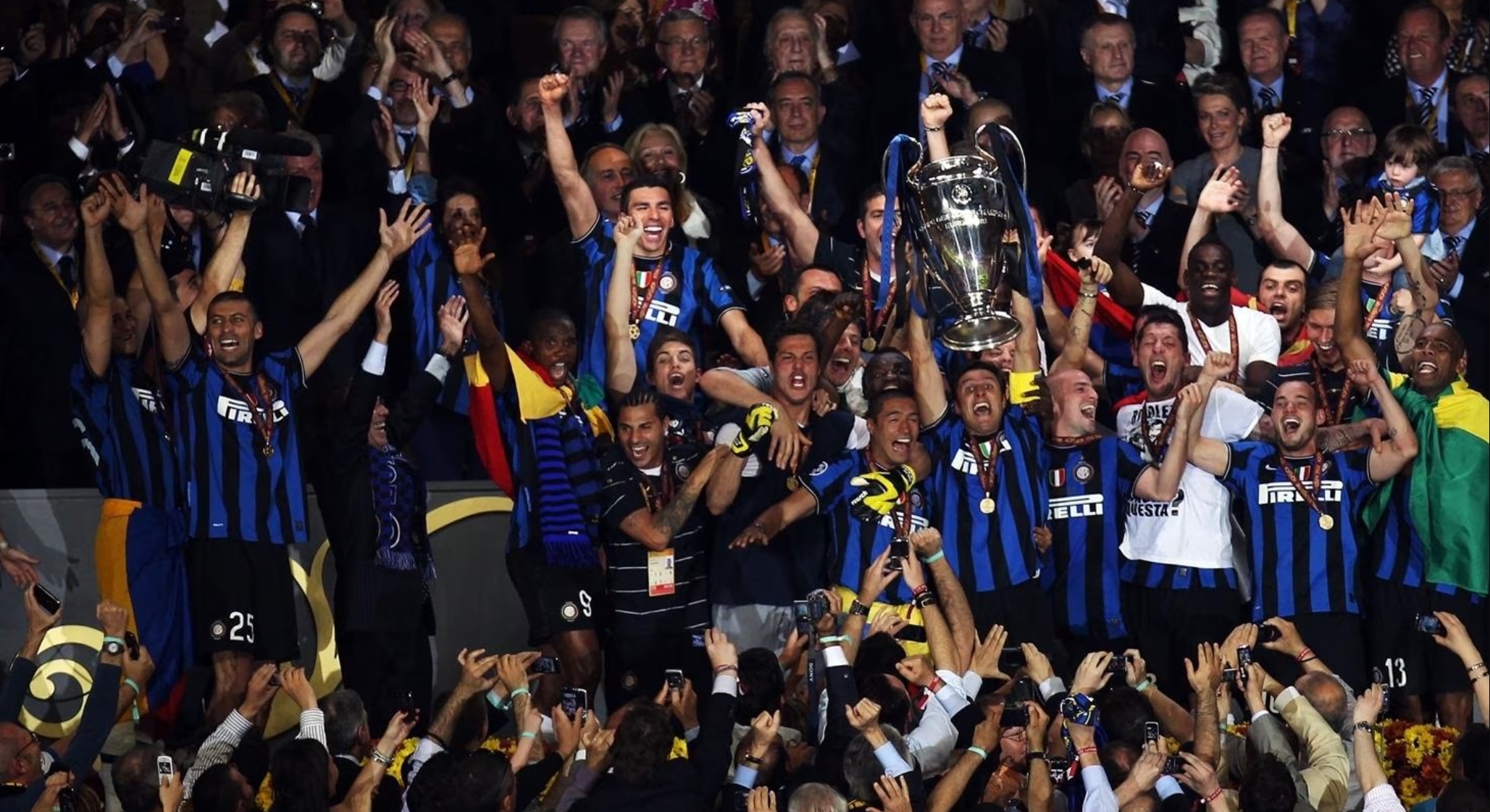 Inter de Milán celebrando la Champion del 2010.